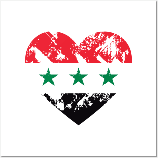 IRAQ FLAG HEART Posters and Art